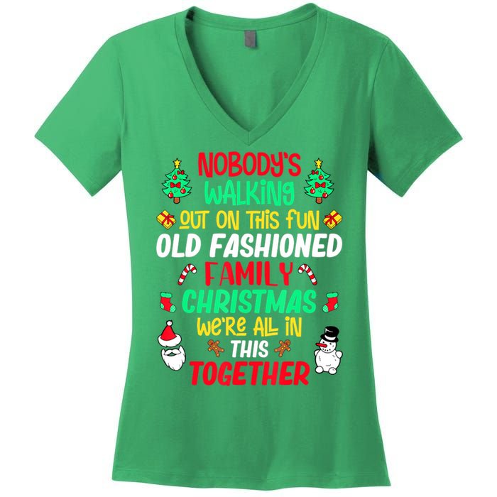 Family Christmas Vacation Pajamas Xmas Ugly Christmas Women's V-Neck T-Shirt