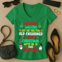 Family Christmas Vacation Pajamas Xmas Ugly Christmas Women's V-Neck T-Shirt