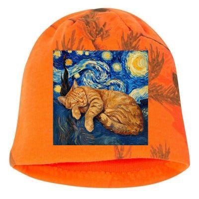 Funny Cat Van Gogh Starry Night Kati - Camo Knit Beanie