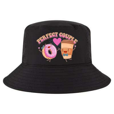 Funny Cute Valentines Day Perfect Couple Donut And Coffee Cool Comfort Performance Bucket Hat
