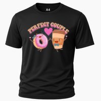 Funny Cute Valentines Day Perfect Couple Donut And Coffee Performance Shirt