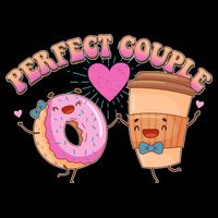 Funny Cute Valentines Day Perfect Couple Donut And Coffee Performance Shirt