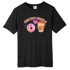 Funny Cute Valentines Day Perfect Couple Donut And Coffee Tall Fusion ChromaSoft Performance T-Shirt