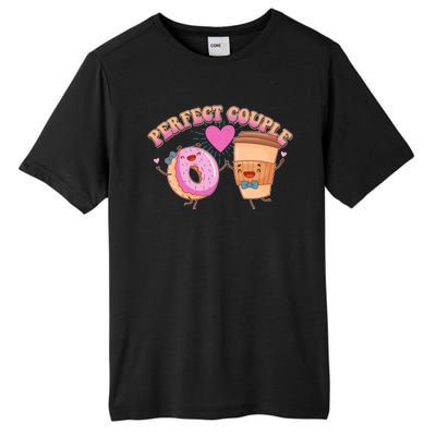 Funny Cute Valentines Day Perfect Couple Donut And Coffee Tall Fusion ChromaSoft Performance T-Shirt