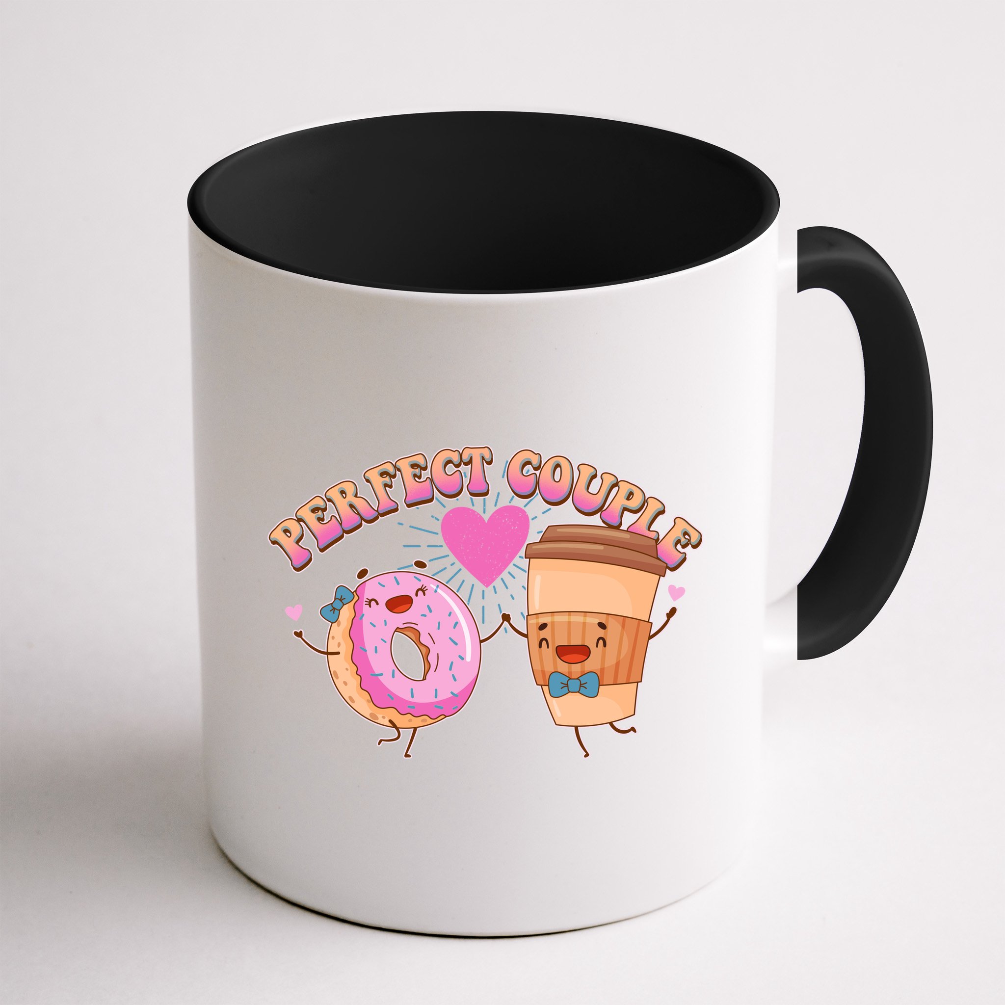 Funny Cute Valentines Day Perfect Couple Donut And Coffee Mug
