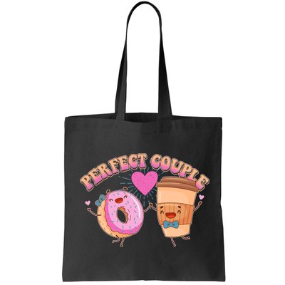 Funny Cute Valentines Day Perfect Couple Donut And Coffee Bag