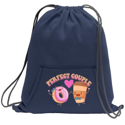 Funny Cute Valentines Day Perfect Couple Donut And Coffee Sweatshirt Cinch Pack Bag