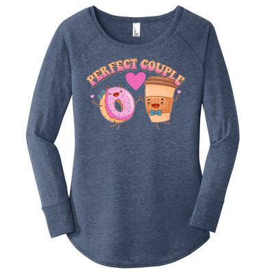 Funny Cute Valentines Day Perfect Couple Donut And Coffee Women's Perfect Tri Tunic Long Sleeve Shirt