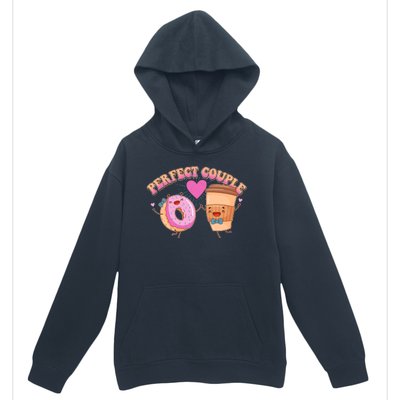 Funny Cute Valentines Day Perfect Couple Donut And Coffee Urban Pullover Hoodie