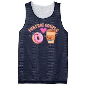 Funny Cute Valentines Day Perfect Couple Donut And Coffee Mesh Reversible Basketball Jersey Tank