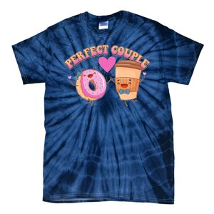 Funny Cute Valentines Day Perfect Couple Donut And Coffee Tie-Dye T-Shirt