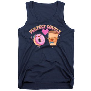 Funny Cute Valentines Day Perfect Couple Donut And Coffee Tank Top