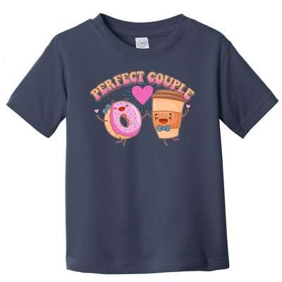 Funny Cute Valentines Day Perfect Couple Donut And Coffee Toddler T-Shirt