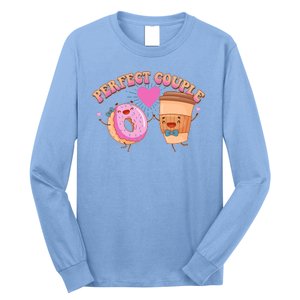 Funny Cute Valentines Day Perfect Couple Donut And Coffee Long Sleeve Shirt