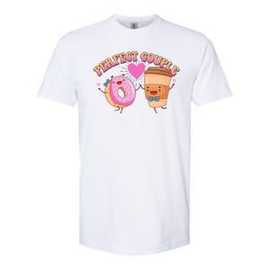 Funny Cute Valentines Day Perfect Couple Donut And Coffee Softstyle CVC T-Shirt