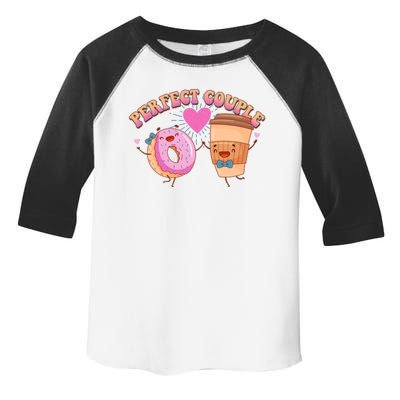 Funny Cute Valentines Day Perfect Couple Donut And Coffee Toddler Fine Jersey T-Shirt