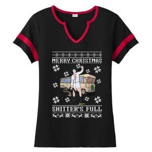 Funny Christmas Vacation Merry Christmas Shitters Full Christmas Ugly Ladies Halftime Notch Neck Tee