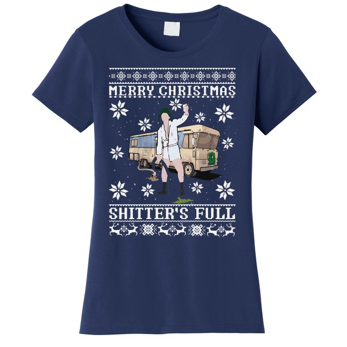 Funny Christmas Vacation Merry Christmas Shitters Full Christmas Ugly Women's T-Shirt