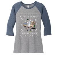 Funny Christmas Vacation Merry Christmas Shitters Full Christmas Ugly Women's Tri-Blend 3/4-Sleeve Raglan Shirt