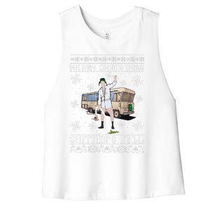 Funny Christmas Vacation Merry Christmas Shitters Full Christmas Ugly Women's Racerback Cropped Tank