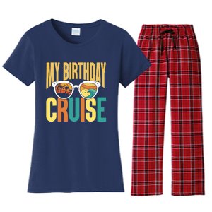 Funny Cruising Vacation My Birthday Cruise Squad Women's Flannel Pajama Set