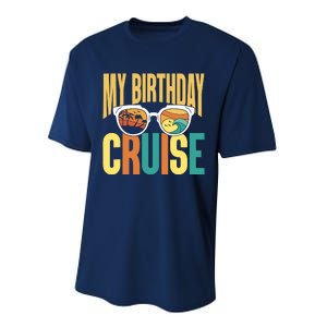 Funny Cruising Vacation My Birthday Cruise Squad Performance Sprint T-Shirt