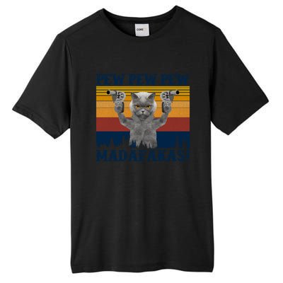 Funny Cat Vintage Pewpewpew Madafakas Cat Crazy Pew Vintage Tall Fusion ChromaSoft Performance T-Shirt