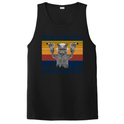 Funny Cat Vintage Pewpewpew Madafakas Cat Crazy Pew Vintage PosiCharge Competitor Tank