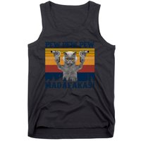 Funny Cat Vintage Pewpewpew Madafakas Cat Crazy Pew Vintage Tank Top