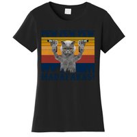 Funny Cat Vintage Pewpewpew Madafakas Cat Crazy Pew Vintage Women's T-Shirt