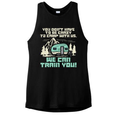 Funny Camping Van Rv Camper Crazy Camp With Us Gift Ladies PosiCharge Tri-Blend Wicking Tank