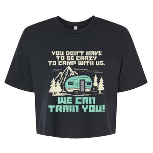 Funny Camping Van Rv Camper Crazy Camp With Us Gift Bella+Canvas Jersey Crop Tee