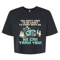 Funny Camping Van Rv Camper Crazy Camp With Us Gift Bella+Canvas Jersey Crop Tee