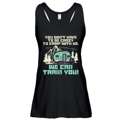 Funny Camping Van Rv Camper Crazy Camp With Us Gift Ladies Essential Flowy Tank