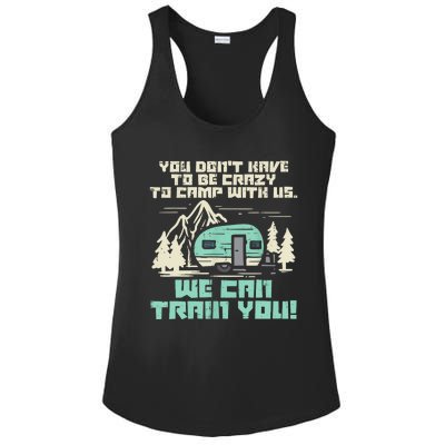 Funny Camping Van Rv Camper Crazy Camp With Us Gift Ladies PosiCharge Competitor Racerback Tank