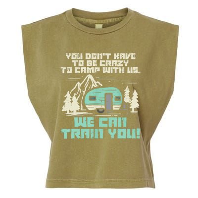 Funny Camping Van Rv Camper Crazy Camp With Us Gift Garment-Dyed Women's Muscle Tee