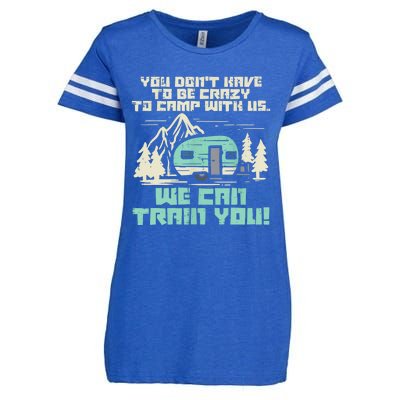 Funny Camping Van Rv Camper Crazy Camp With Us Gift Enza Ladies Jersey Football T-Shirt