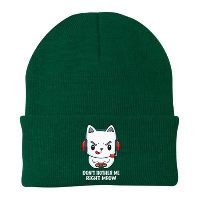 Funny Cat Video Gamer Dont Bother Me Right Meow Gits Knit Cap Winter Beanie