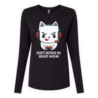 Funny Cat Video Gamer Dont Bother Me Right Meow Gits Womens Cotton Relaxed Long Sleeve T-Shirt