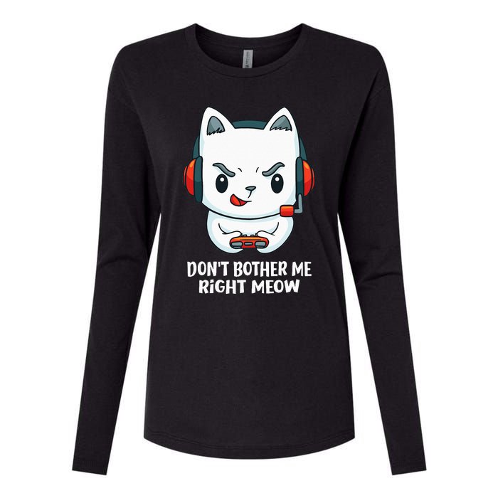 Funny Cat Video Gamer Dont Bother Me Right Meow Gits Womens Cotton Relaxed Long Sleeve T-Shirt