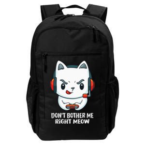 Funny Cat Video Gamer Dont Bother Me Right Meow Gits Daily Commute Backpack