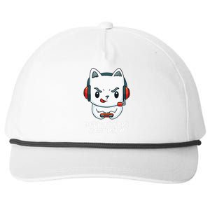 Funny Cat Video Gamer Dont Bother Me Right Meow Gits Snapback Five-Panel Rope Hat