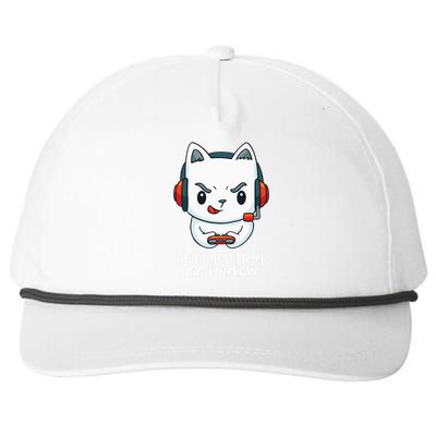 Funny Cat Video Gamer Dont Bother Me Right Meow Gits Snapback Five-Panel Rope Hat