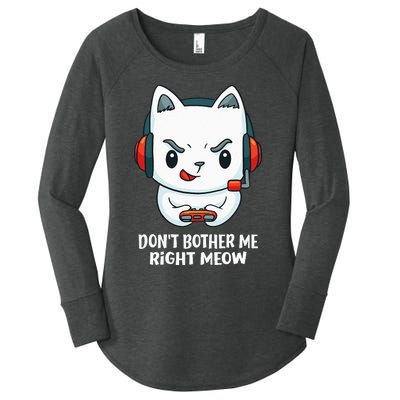 Funny Cat Video Gamer Dont Bother Me Right Meow Gits Women's Perfect Tri Tunic Long Sleeve Shirt