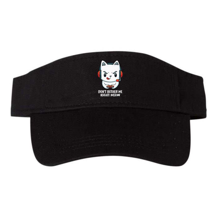 Funny Cat Video Gamer Dont Bother Me Right Meow Gits Valucap Bio-Washed Visor