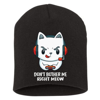 Funny Cat Video Gamer Dont Bother Me Right Meow Gits Short Acrylic Beanie