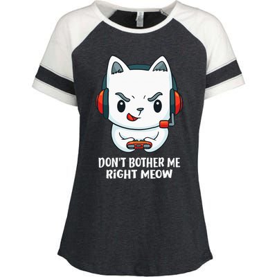 Funny Cat Video Gamer Dont Bother Me Right Meow Gits Enza Ladies Jersey Colorblock Tee