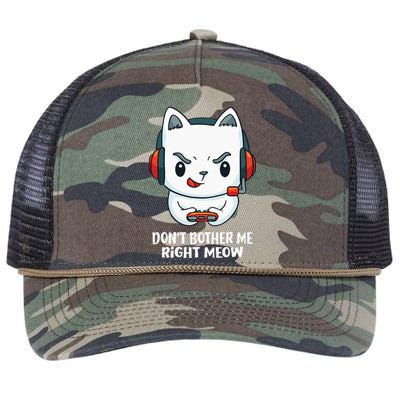 Funny Cat Video Gamer Dont Bother Me Right Meow Gits Retro Rope Trucker Hat Cap