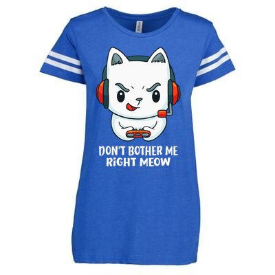 Funny Cat Video Gamer Dont Bother Me Right Meow Gits Enza Ladies Jersey Football T-Shirt