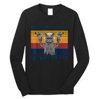 Funny Cat Vintage Pewpewpew Madafakas Cat Crazy Pew Vintage Long Sleeve Shirt